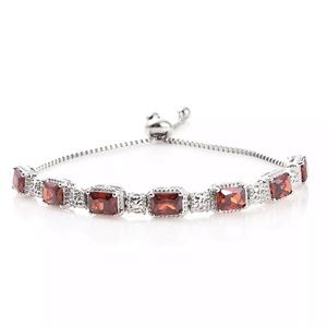 Simulated red diamond Karis bolo bracelet